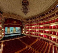 Interior view of La Scala theatre in Milan, Italy